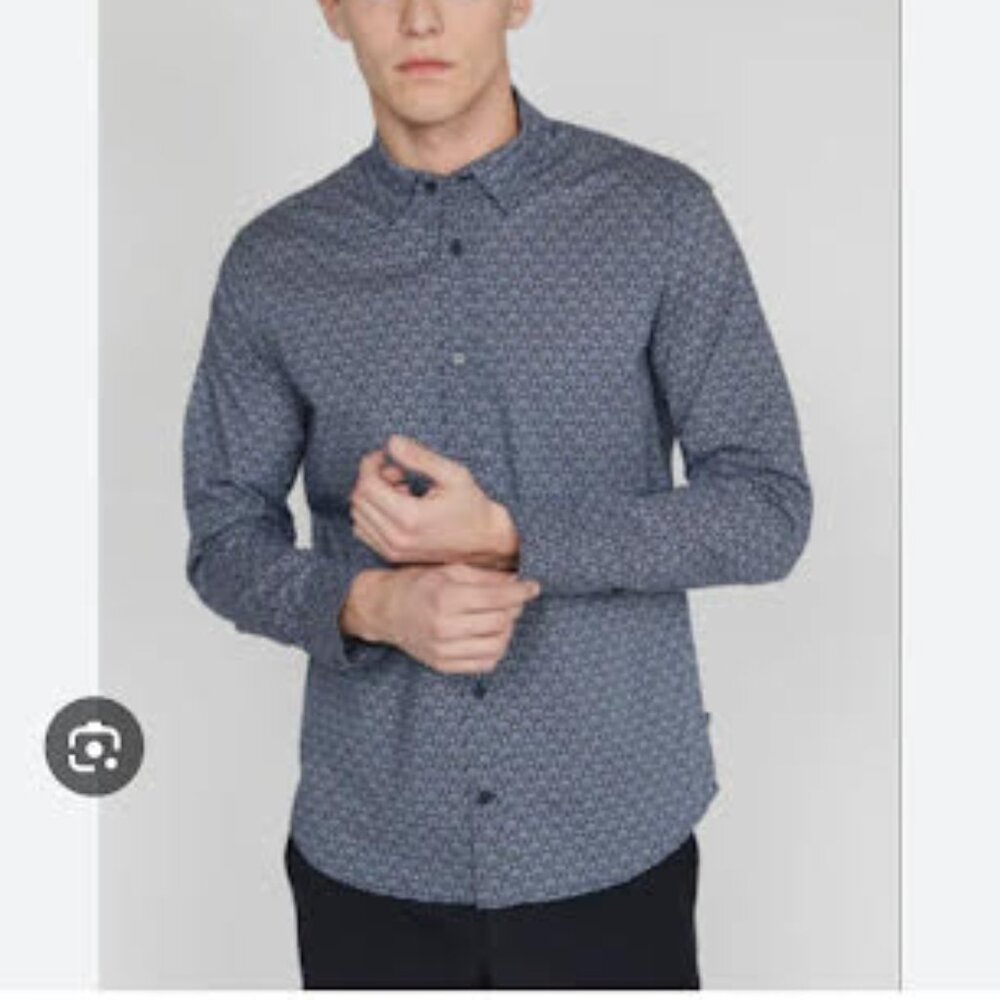 long sleeve shirt slim fit 100% cotton print  matinique men size medium